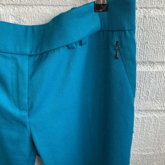 Anthropologie by Leifsdottir Teal Cropped Trouser Zipper at Ankle Pants sz 6 - Picture 6 of 10